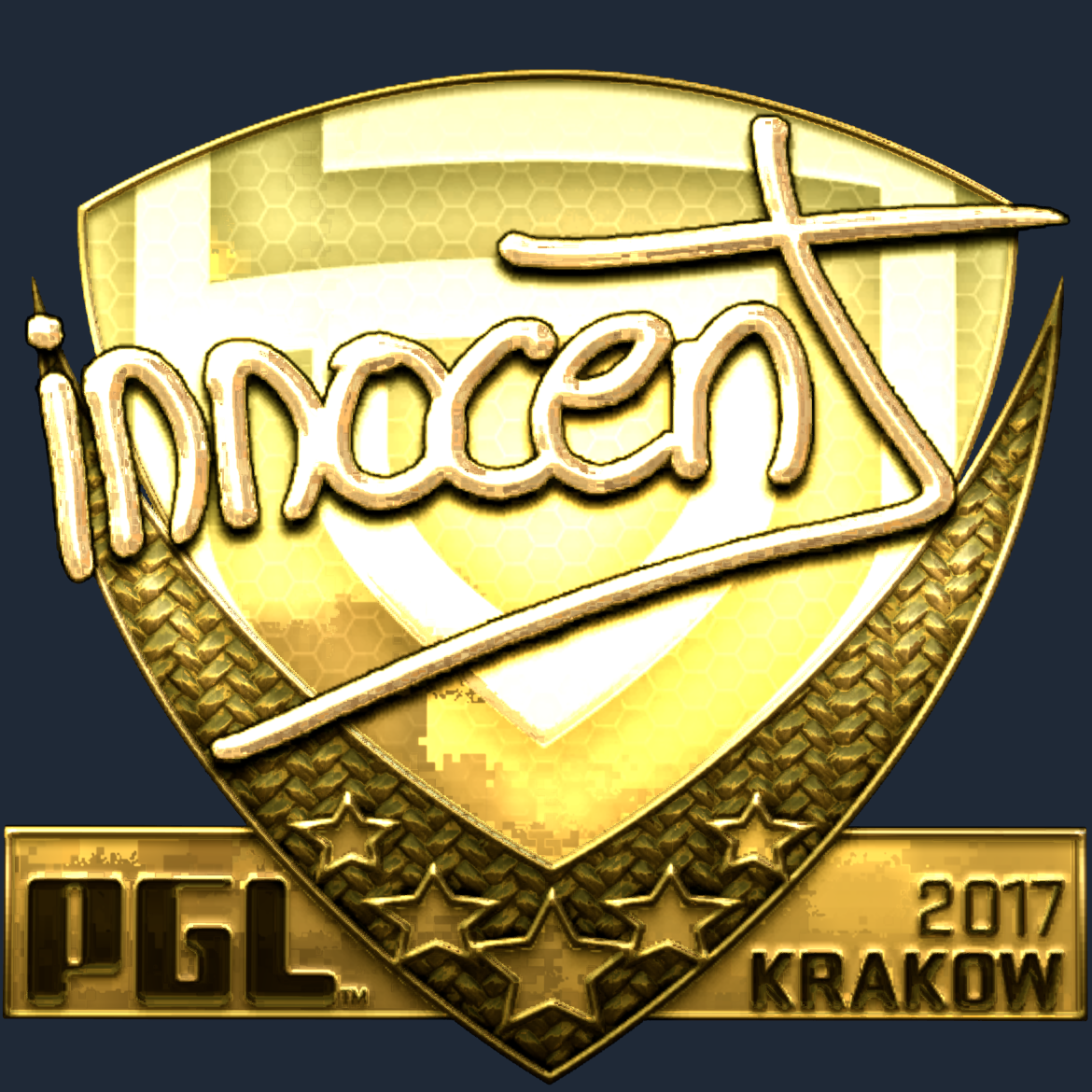 Sticker | innocent (Gold) | Krakow 2017 Screenshot