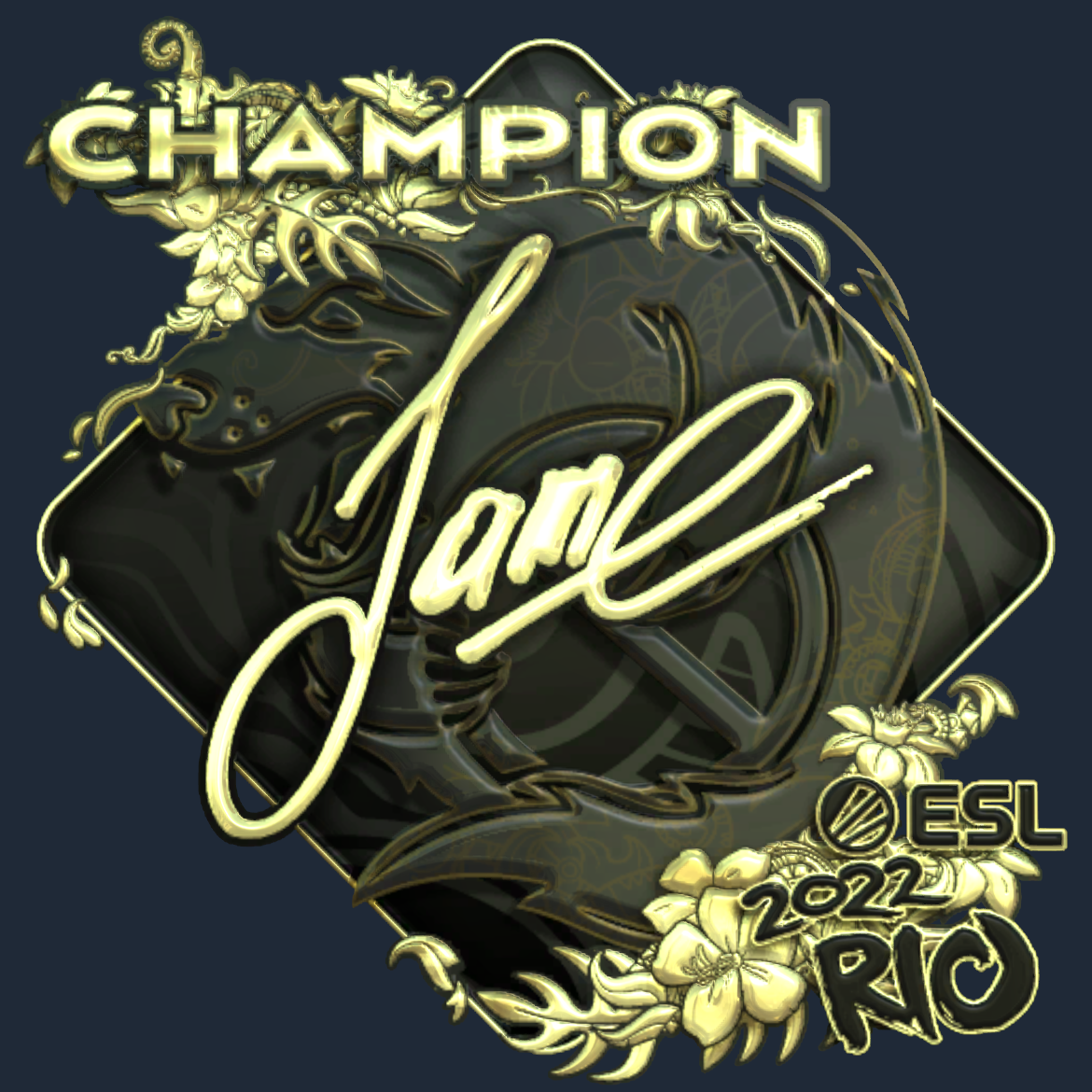 Sticker | Jame (Gold, Champion) | Rio 2022 Screenshot