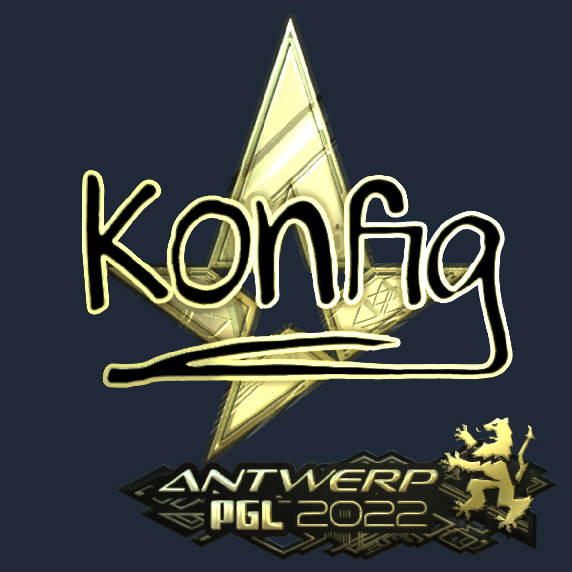 Sticker | k0nfig (Gold) | Antwerp 2022 Screenshot