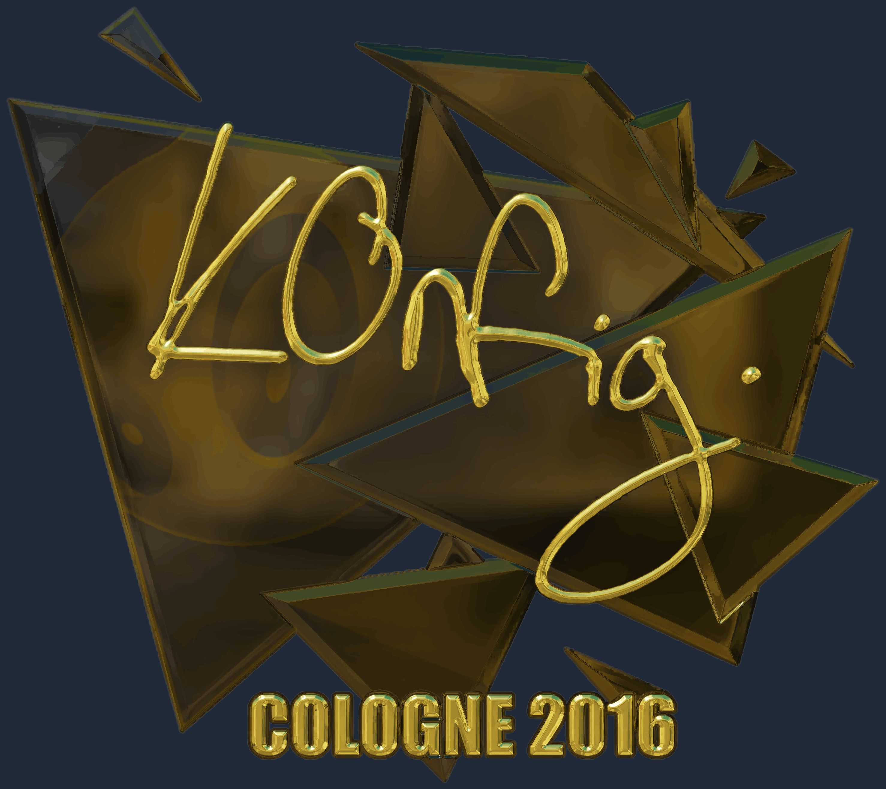 Sticker | k0nfig (Gold) | Cologne 2016 Screenshot