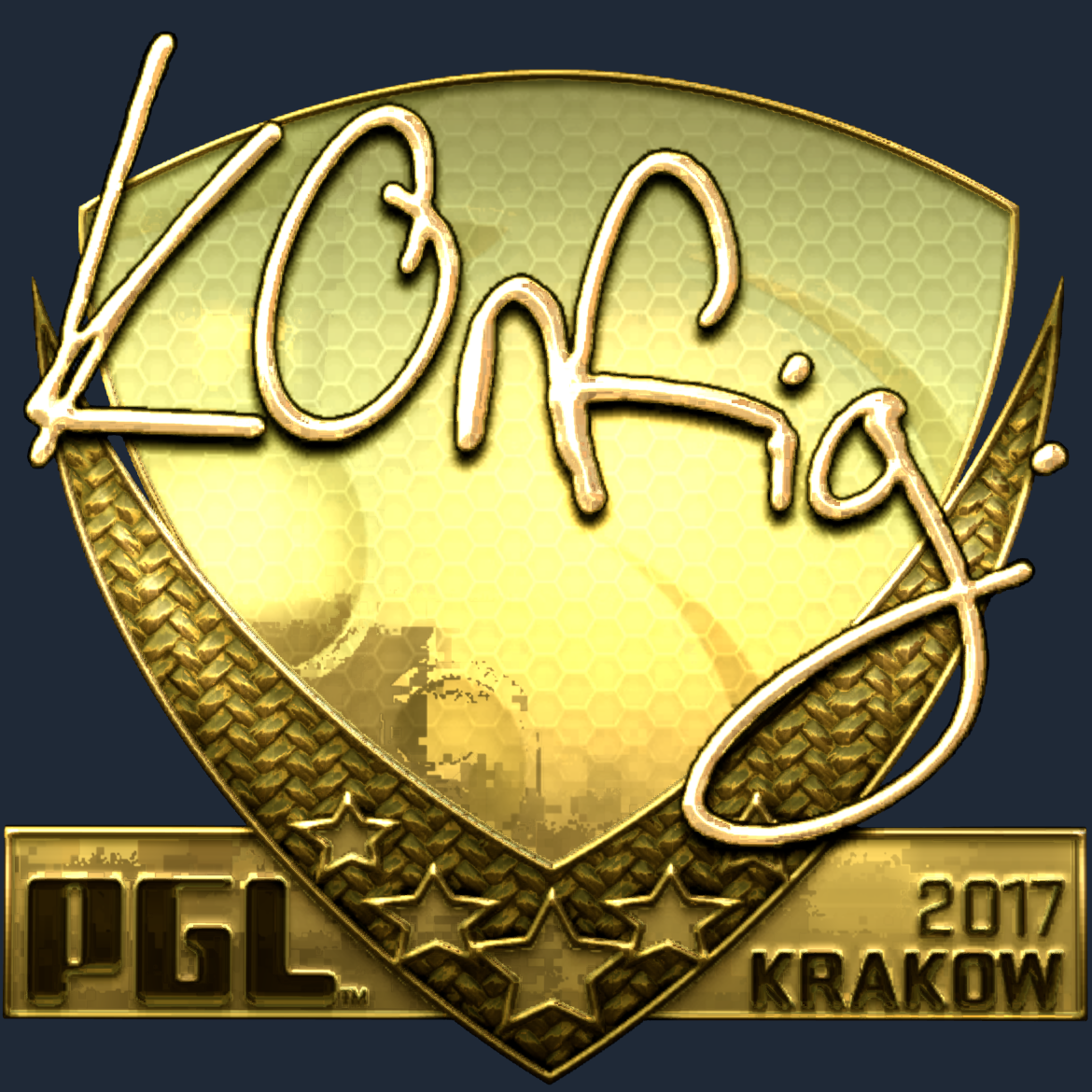 Sticker | k0nfig (Gold) | Krakow 2017 Screenshot
