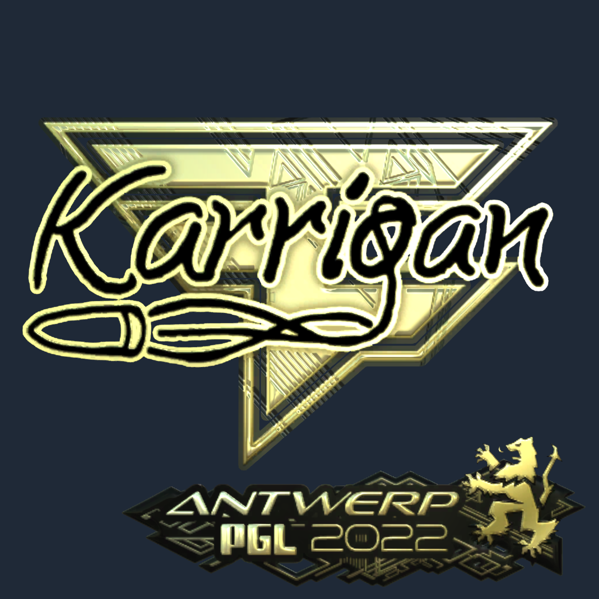Sticker | karrigan (Gold) | Antwerp 2022 Screenshot