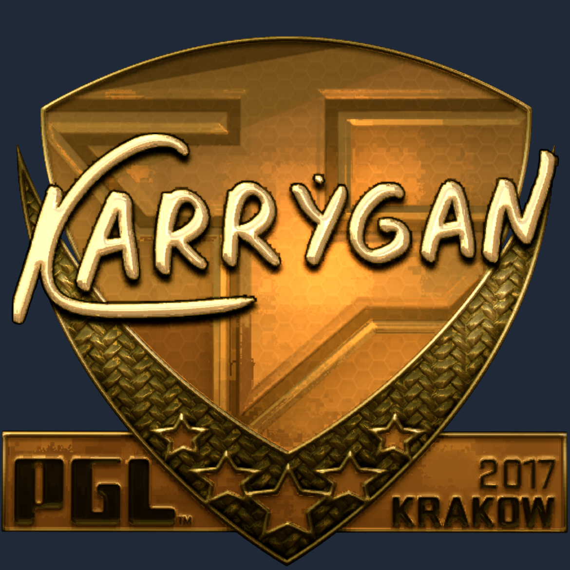 Sticker | karrigan (Gold) | Krakow 2017 Screenshot