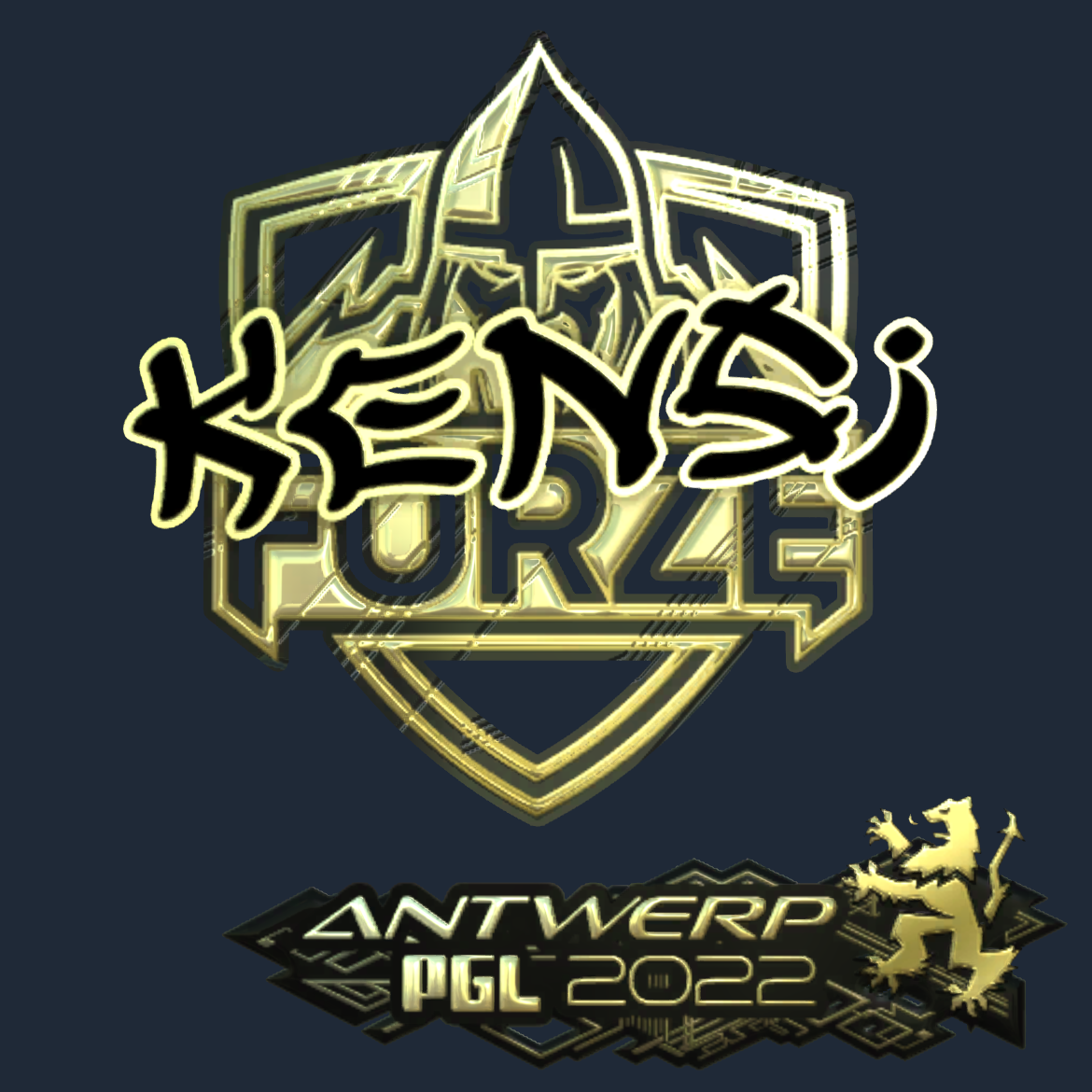 Sticker | KENSi (Gold) | Antwerp 2022 Screenshot