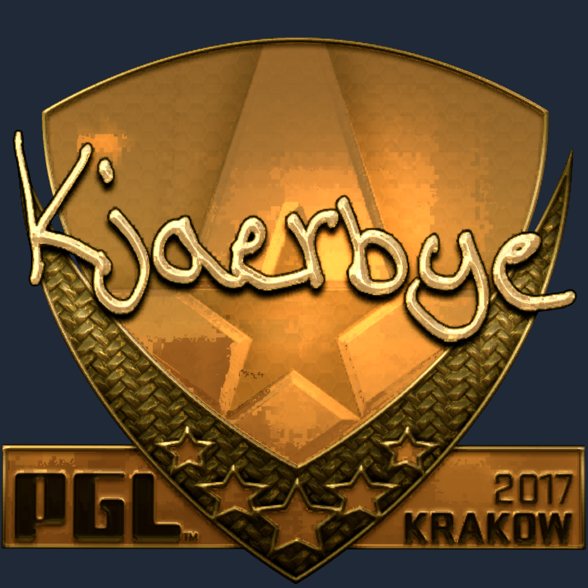 Sticker | Kjaerbye (Gold) | Krakow 2017 Screenshot