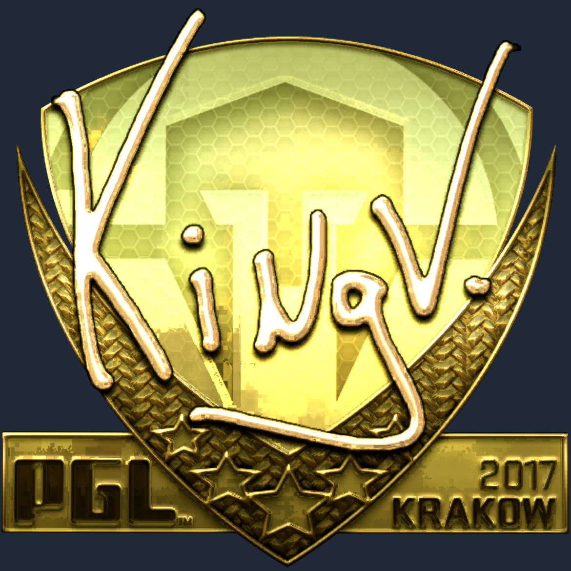 Sticker | kNgV- (Gold) | Krakow 2017 Screenshot