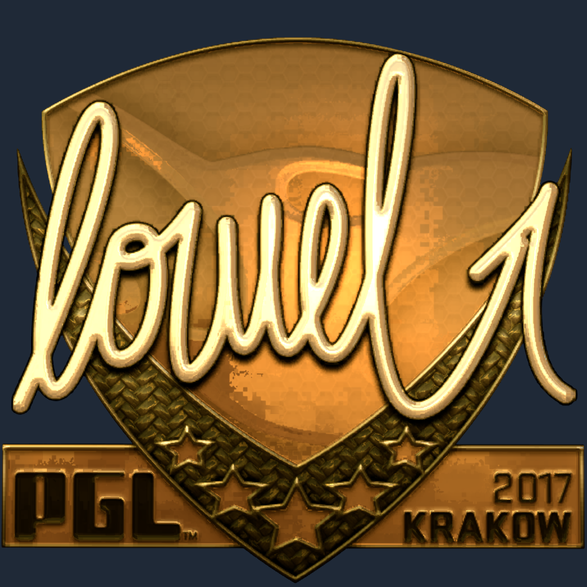 Sticker | loWel (Gold) | Krakow 2017 Screenshot