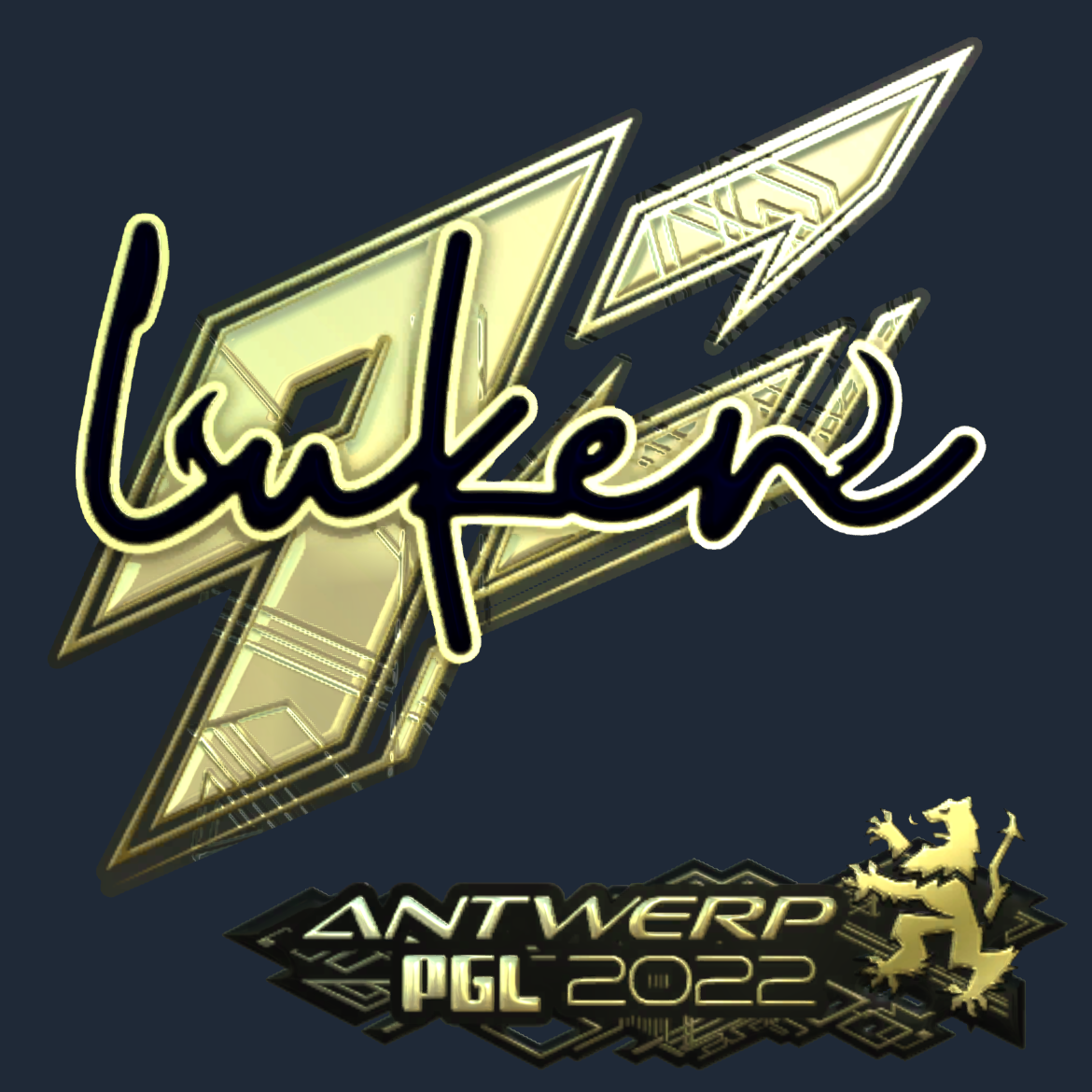 Sticker | luken (Gold) | Antwerp 2022 Screenshot