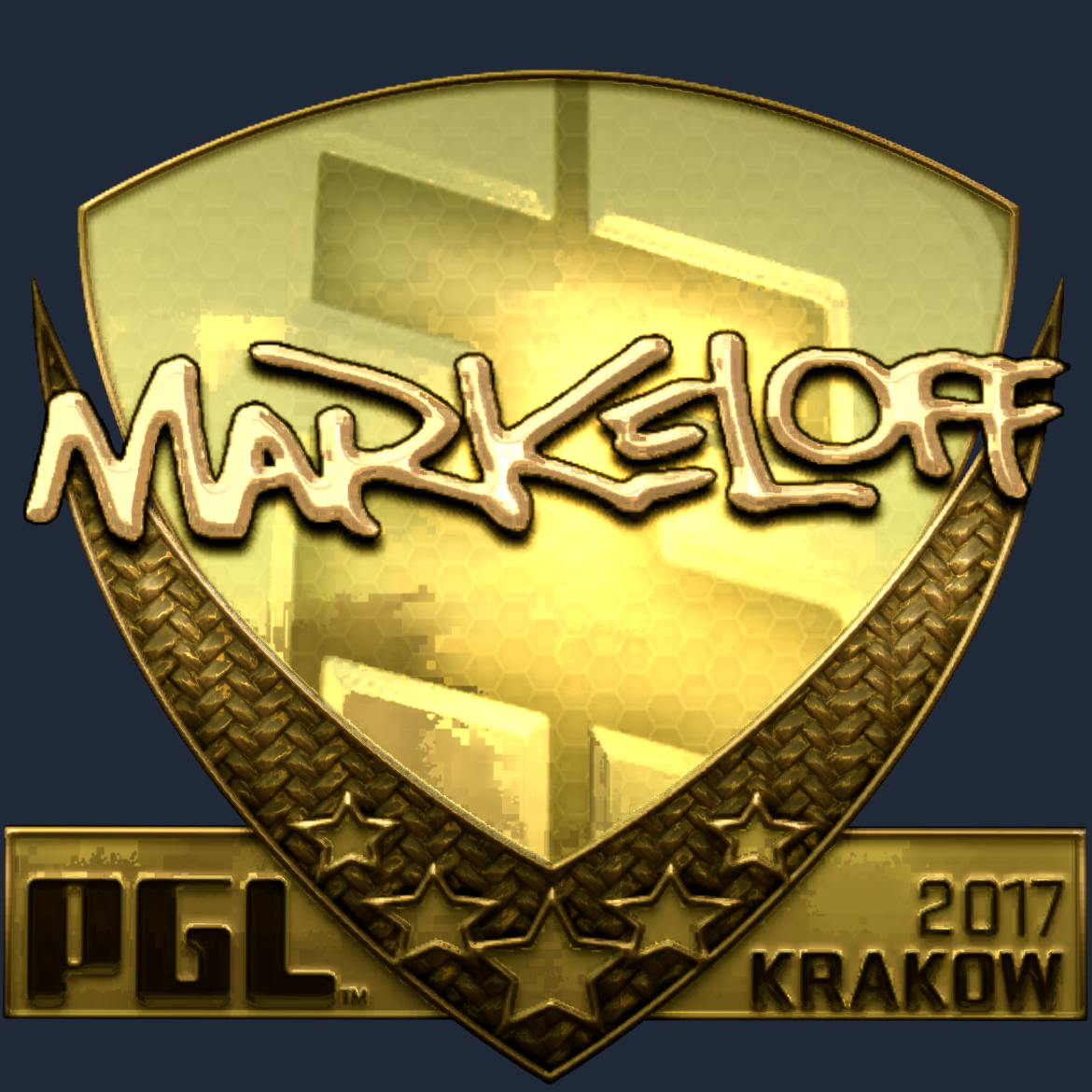 Sticker | markeloff (Gold) | Krakow 2017 Screenshot