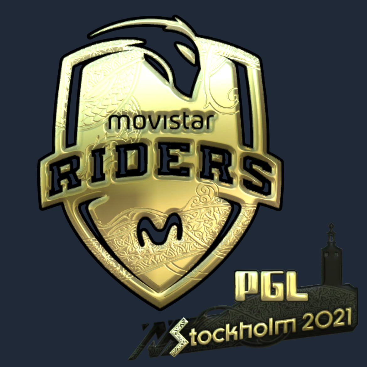 Sticker | Movistar Riders (Gold) | Stockholm 2021 Screenshot