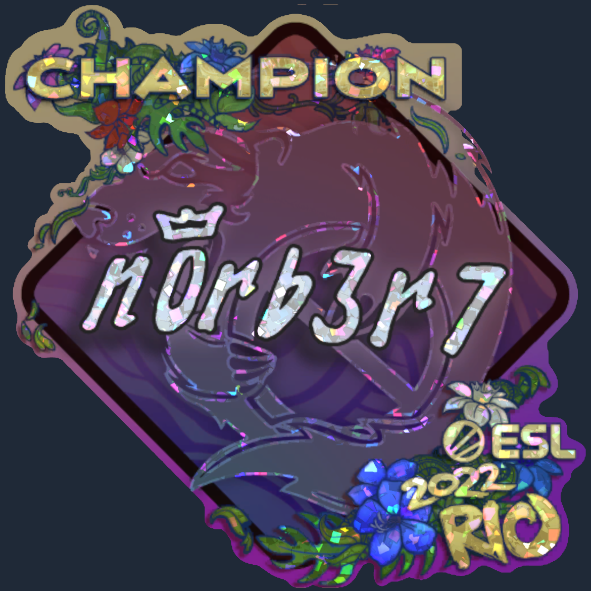 Sticker | n0rb3r7 (Glitter, Champion) | Rio 2022 Screenshot