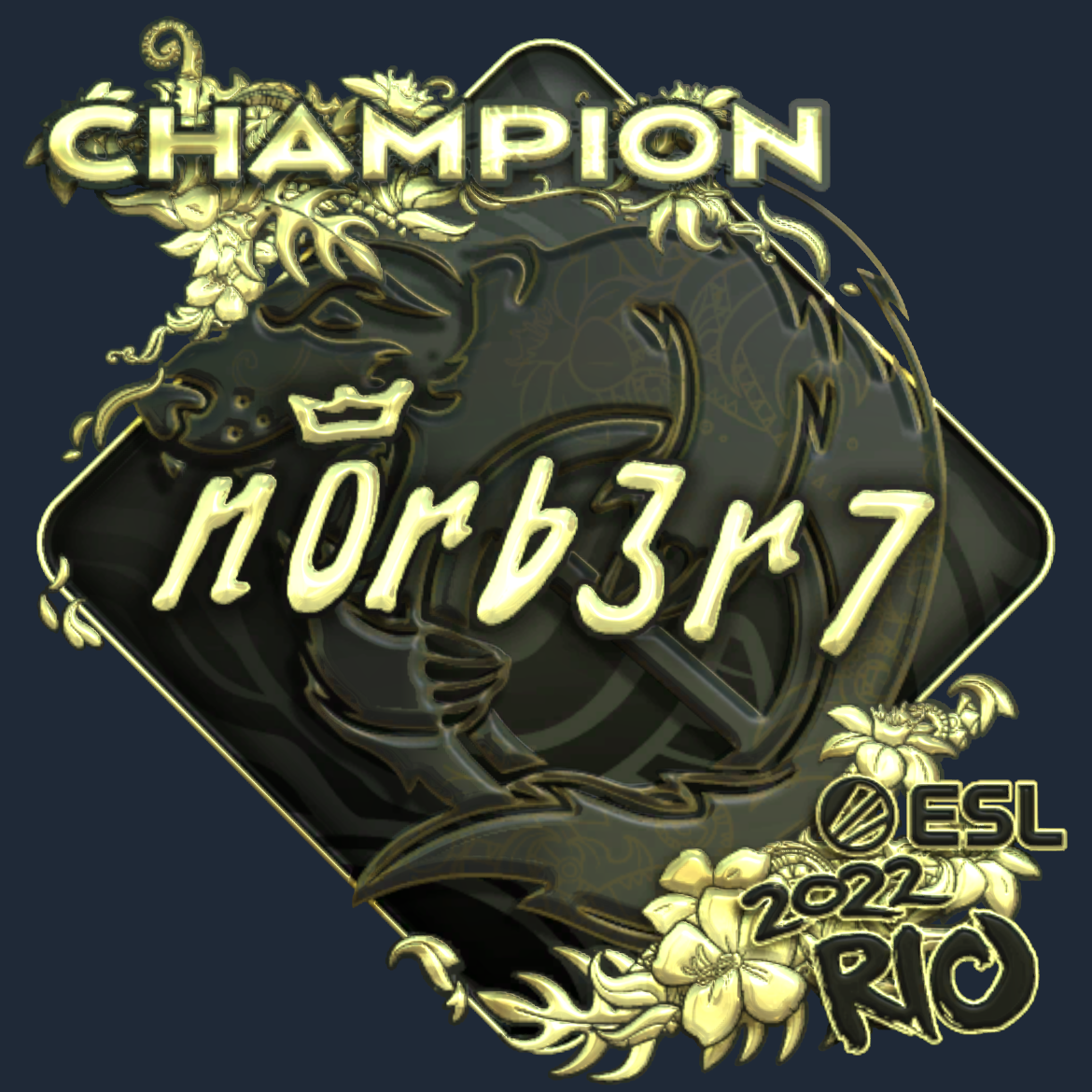 Sticker | n0rb3r7 (Gold, Champion) | Rio 2022 Screenshot