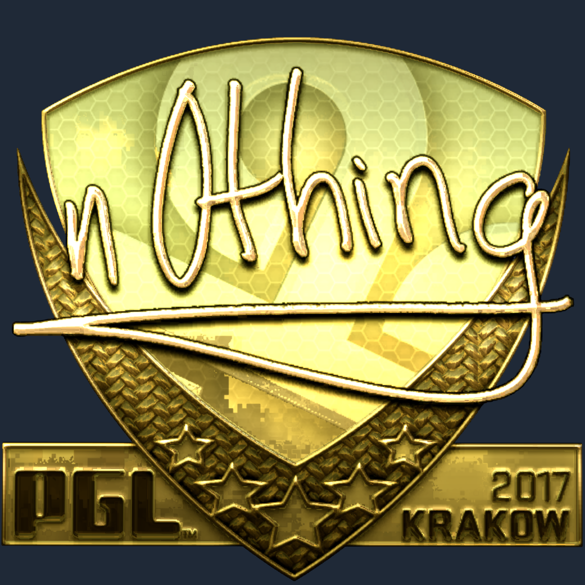 Sticker | n0thing (Gold) | Krakow 2017 Screenshot
