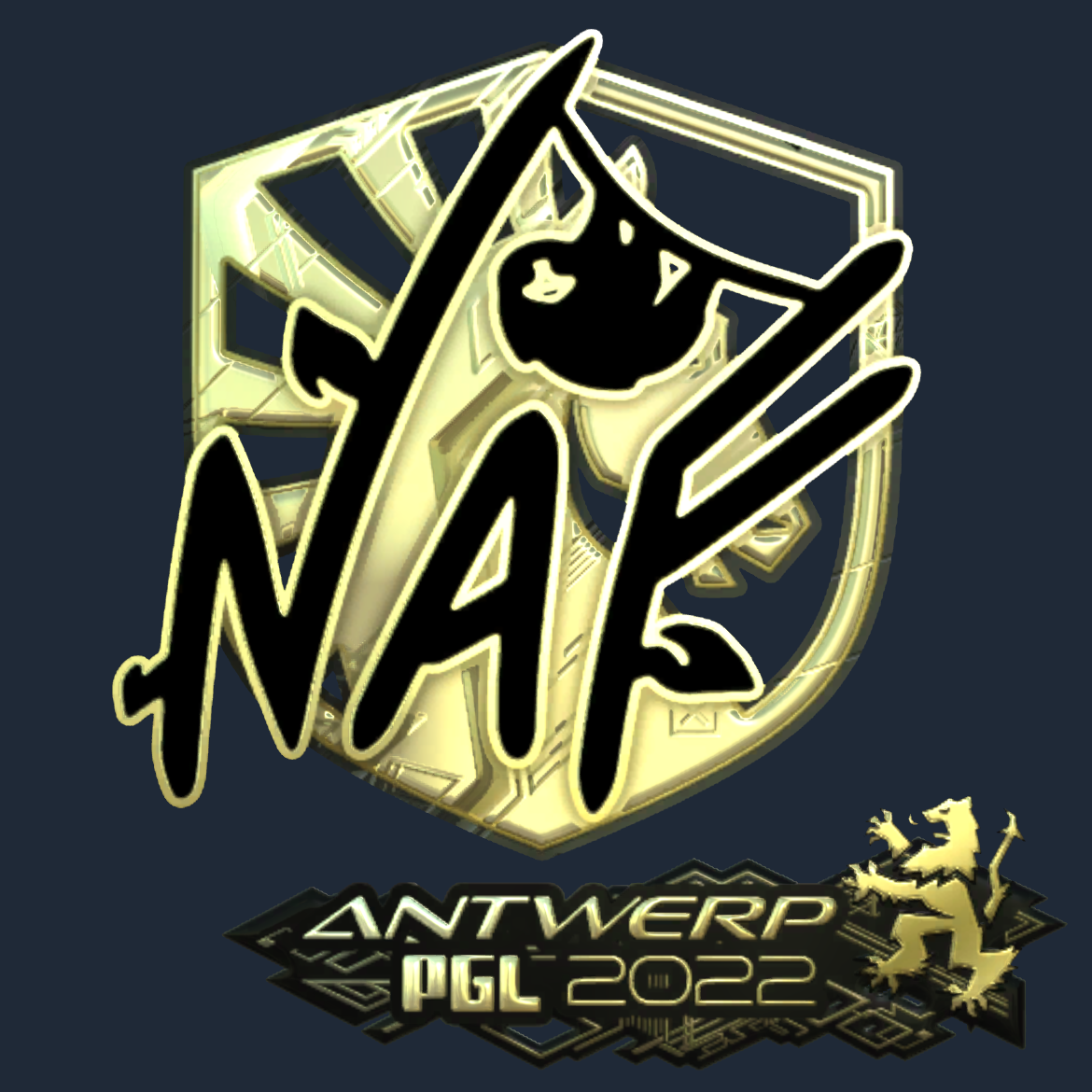 Sticker | NAF (Gold) | Antwerp 2022 Screenshot
