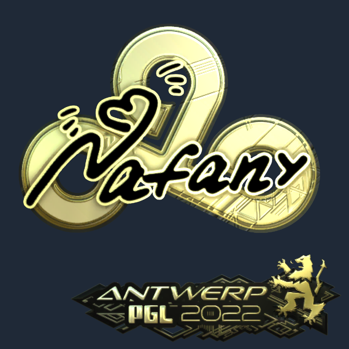 Sticker | nafany (Gold) | Antwerp 2022 Screenshot