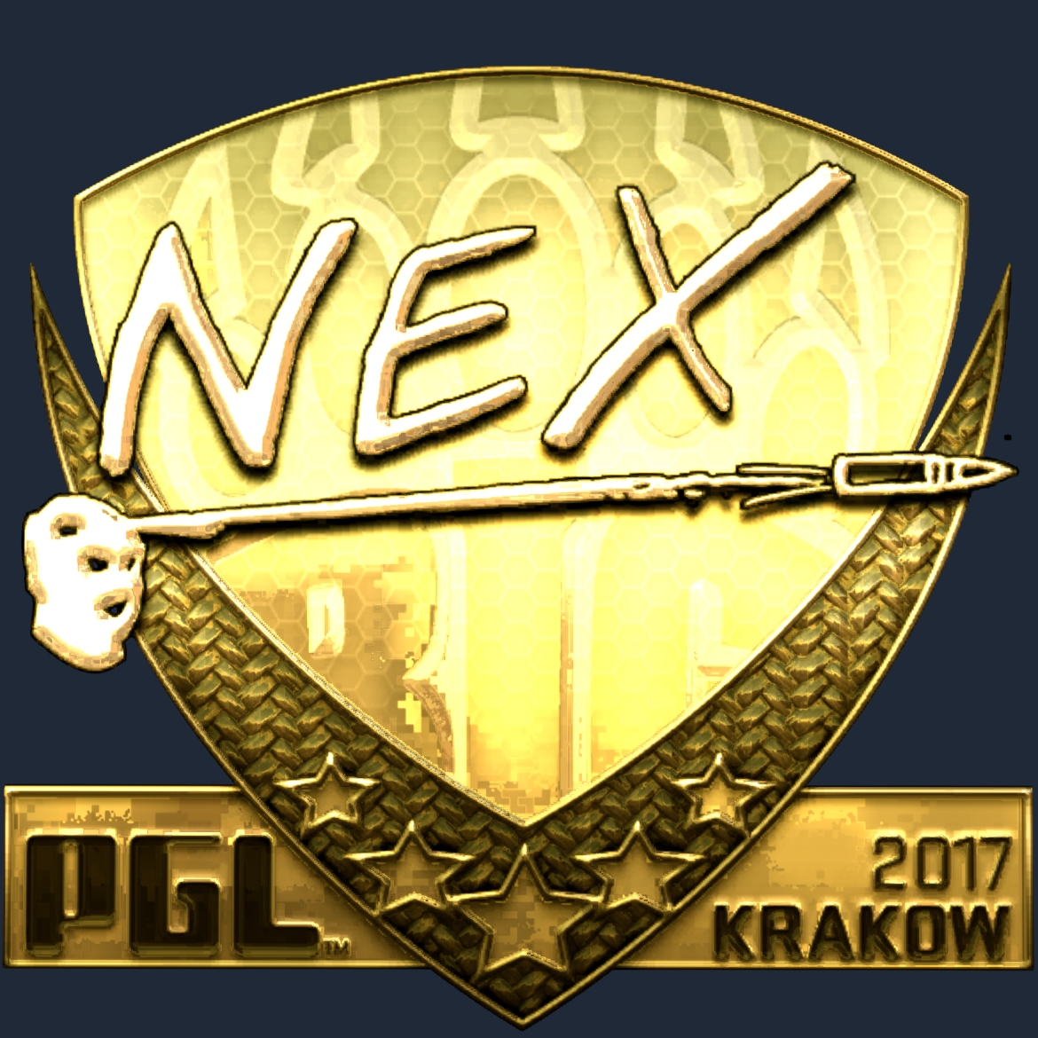Sticker | nex (Gold) | Krakow 2017 Screenshot