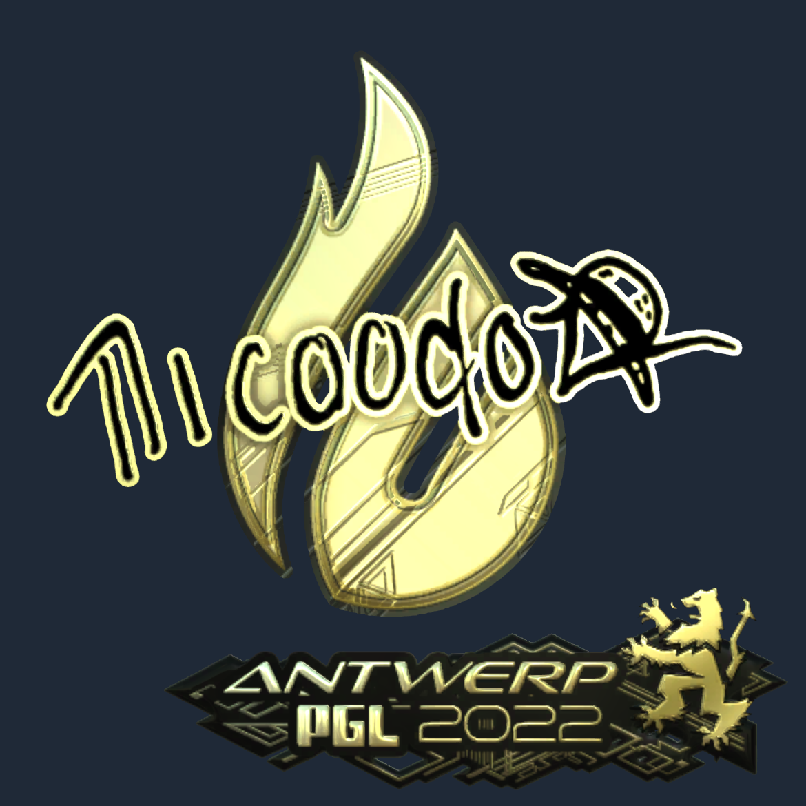 Sticker | nicoodoz (Gold) | Antwerp 2022 Screenshot