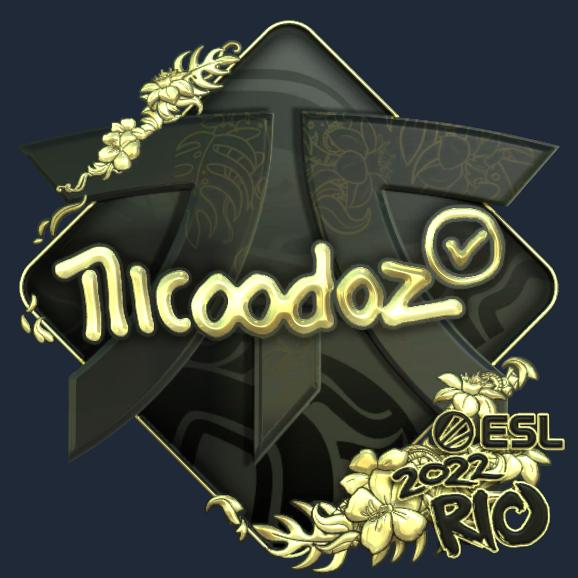 Sticker | nicoodoz (Gold) | Rio 2022 Screenshot