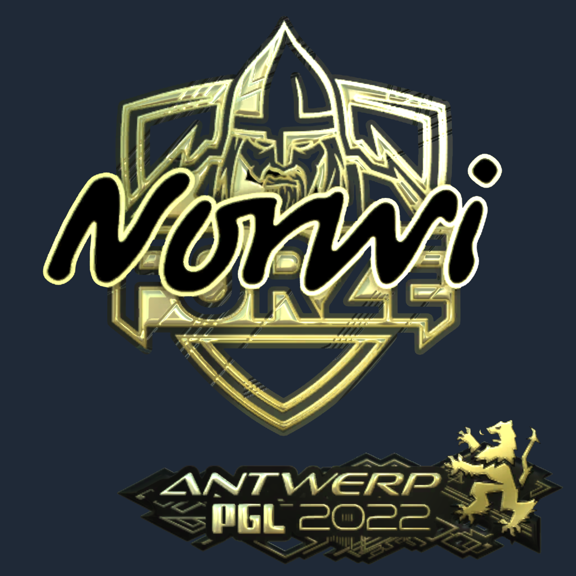 Sticker | Norwi (Gold) | Antwerp 2022 Screenshot