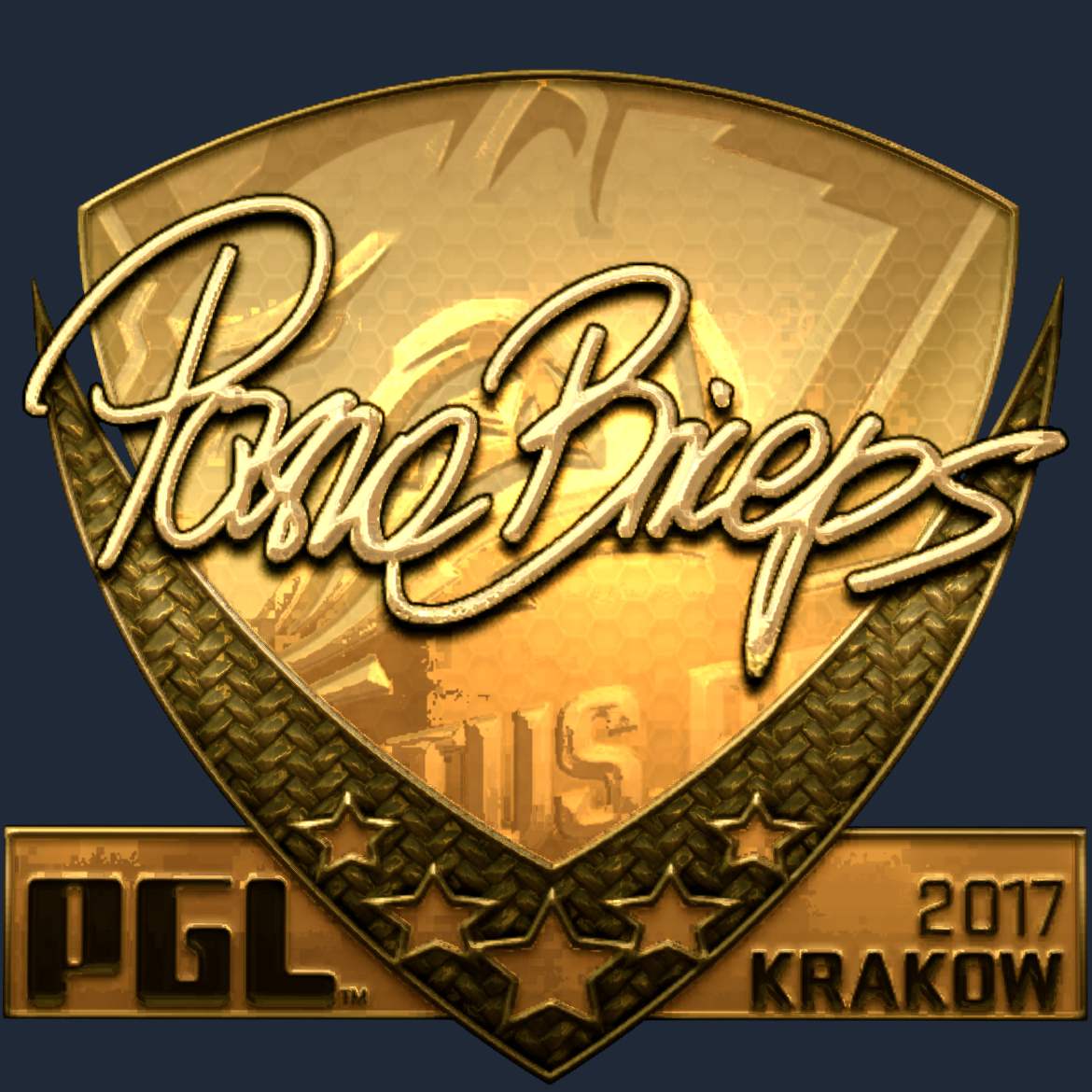Sticker | pashaBiceps (Gold) | Krakow 2017 Screenshot