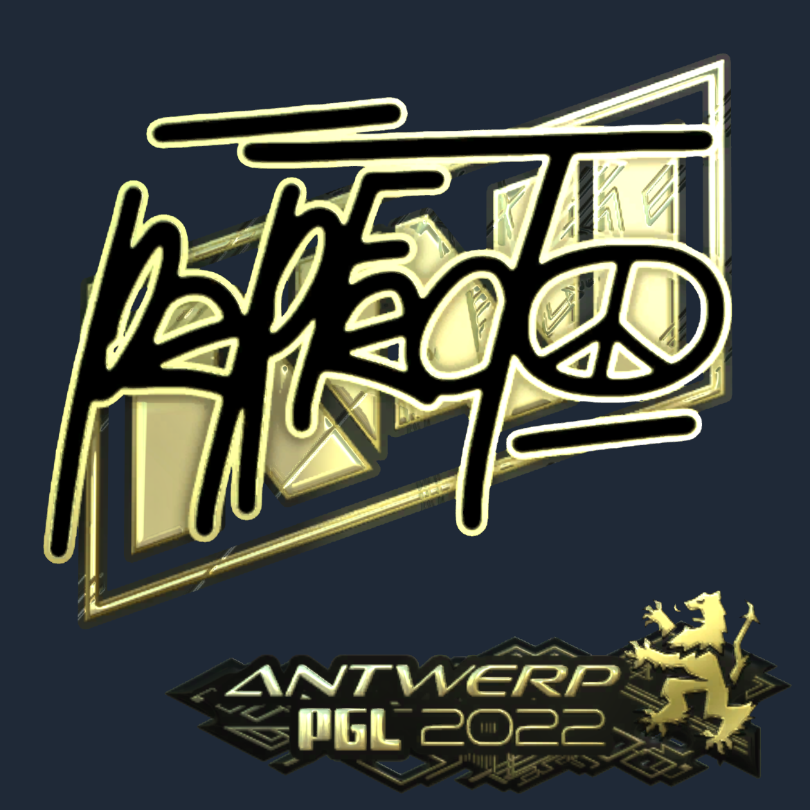 Sticker | Perfecto (Gold) | Antwerp 2022 Screenshot