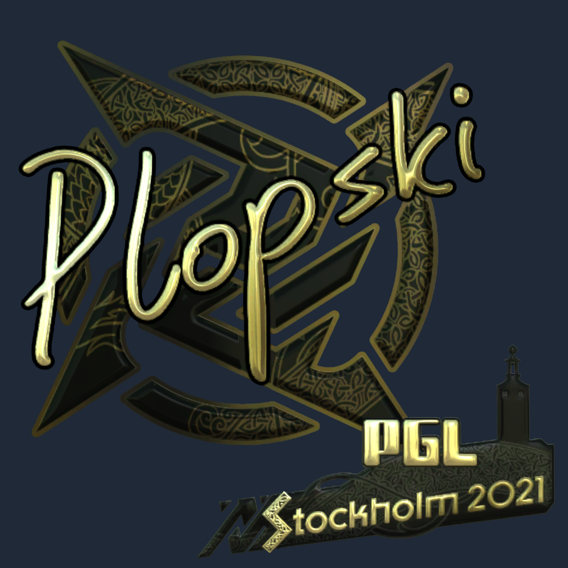 Sticker | Plopski (Gold) | Stockholm 2021 Screenshot