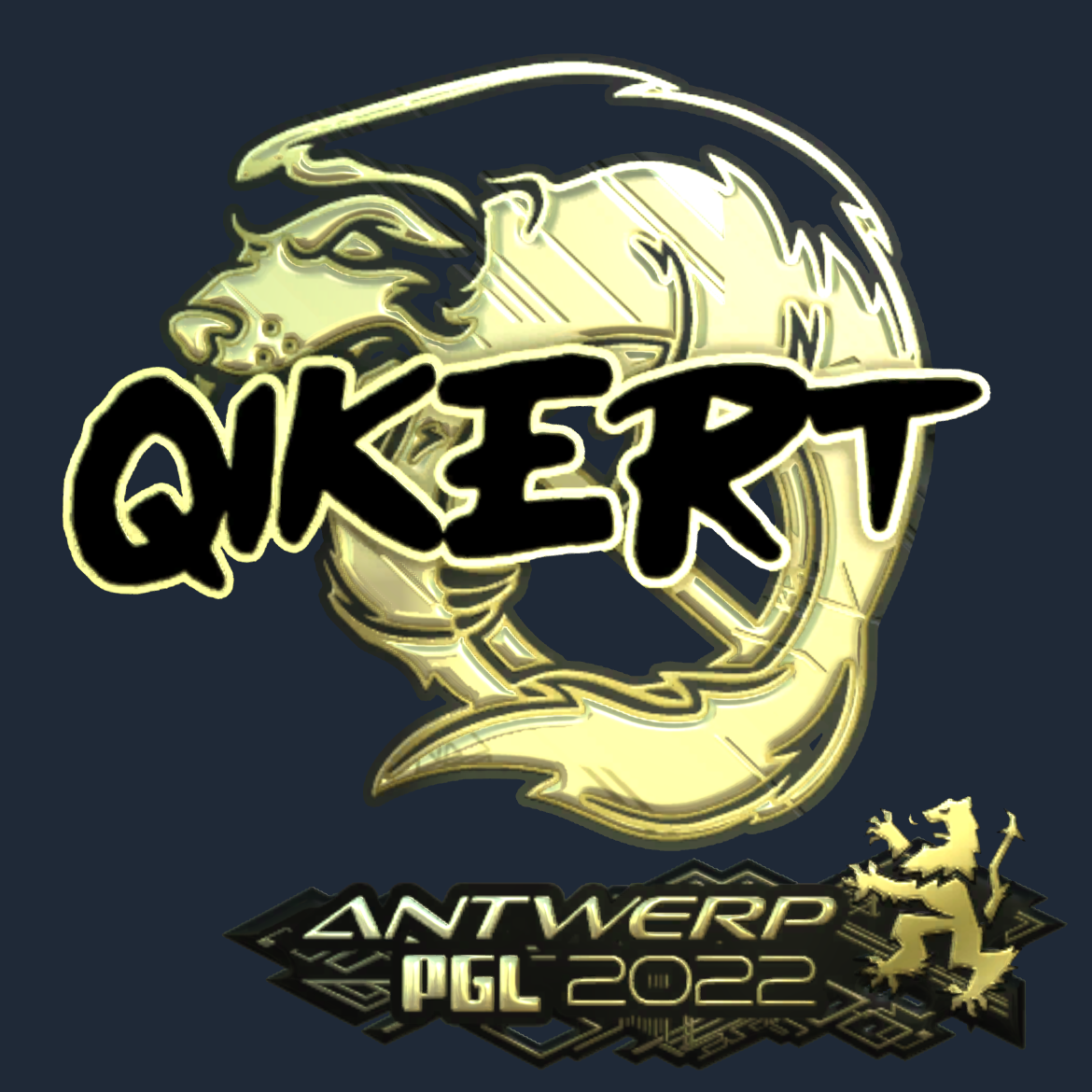 Sticker | qikert (Gold) | Antwerp 2022 Screenshot