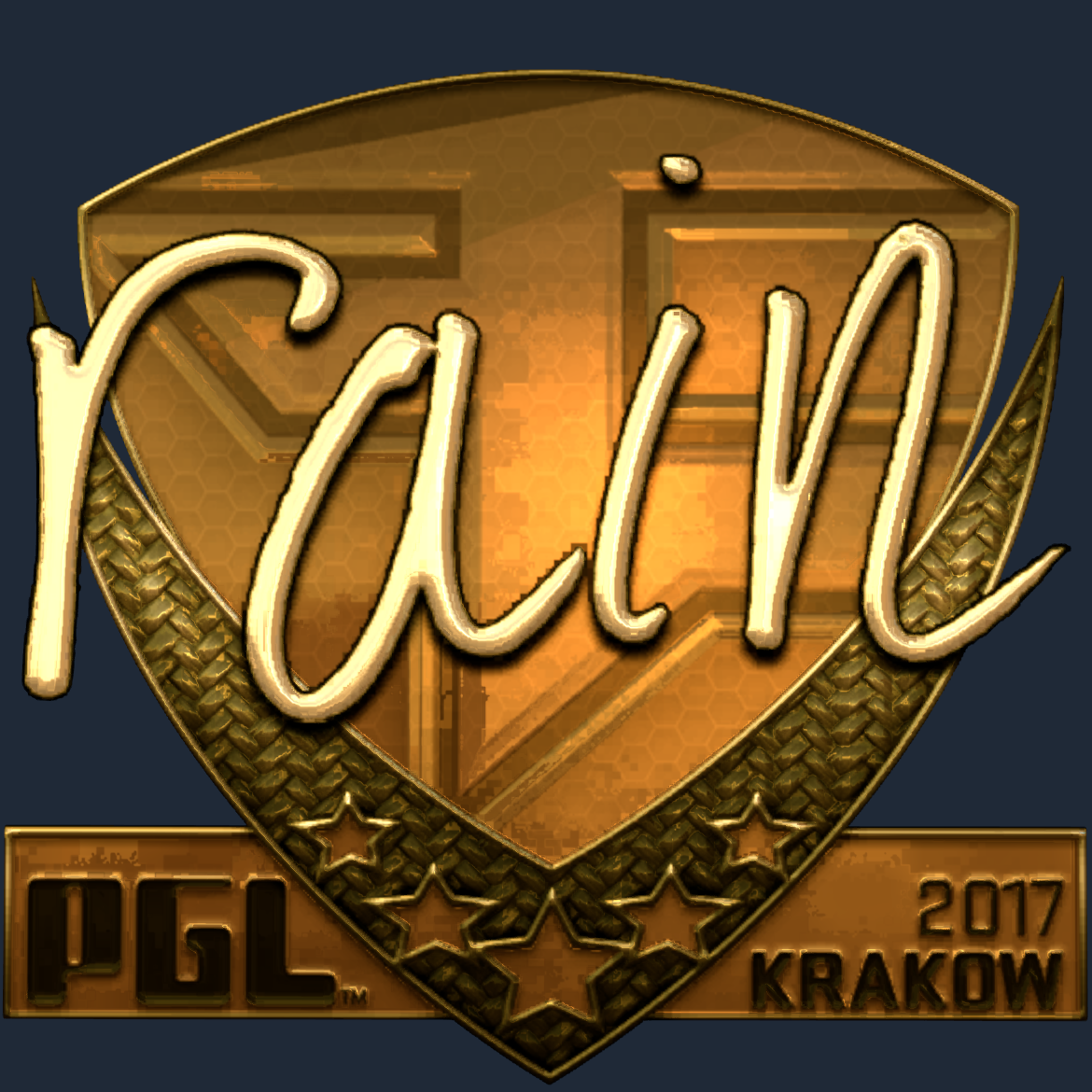 Sticker | rain (Gold) | Krakow 2017 Screenshot