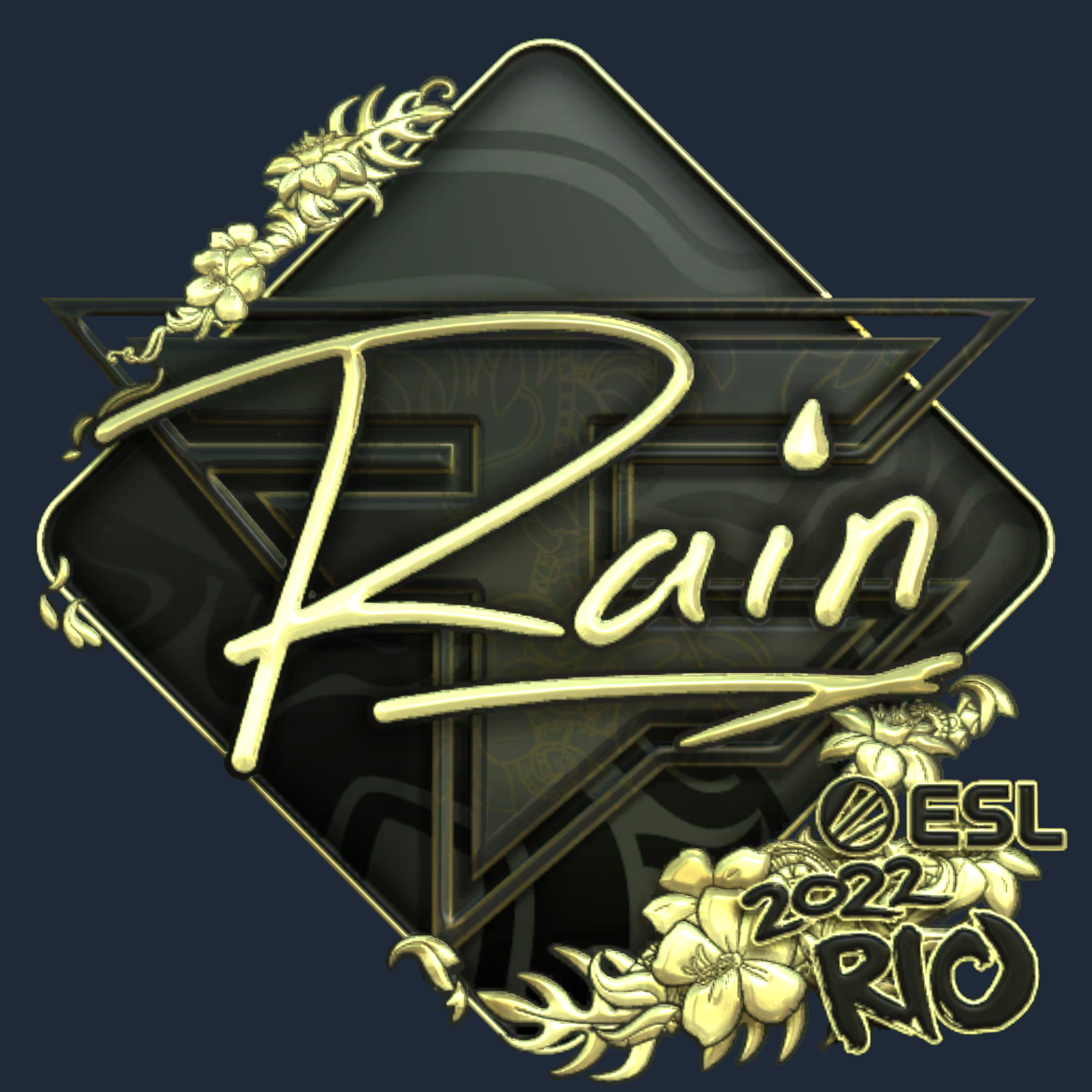 Sticker | rain (Gold) | Rio 2022 Screenshot