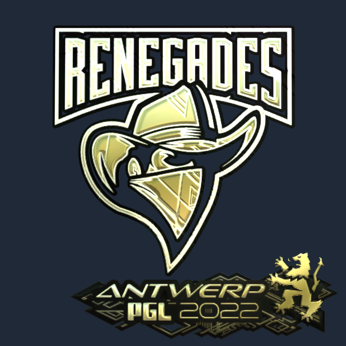 Sticker | Renegades (Gold) | Antwerp 2022 Screenshot