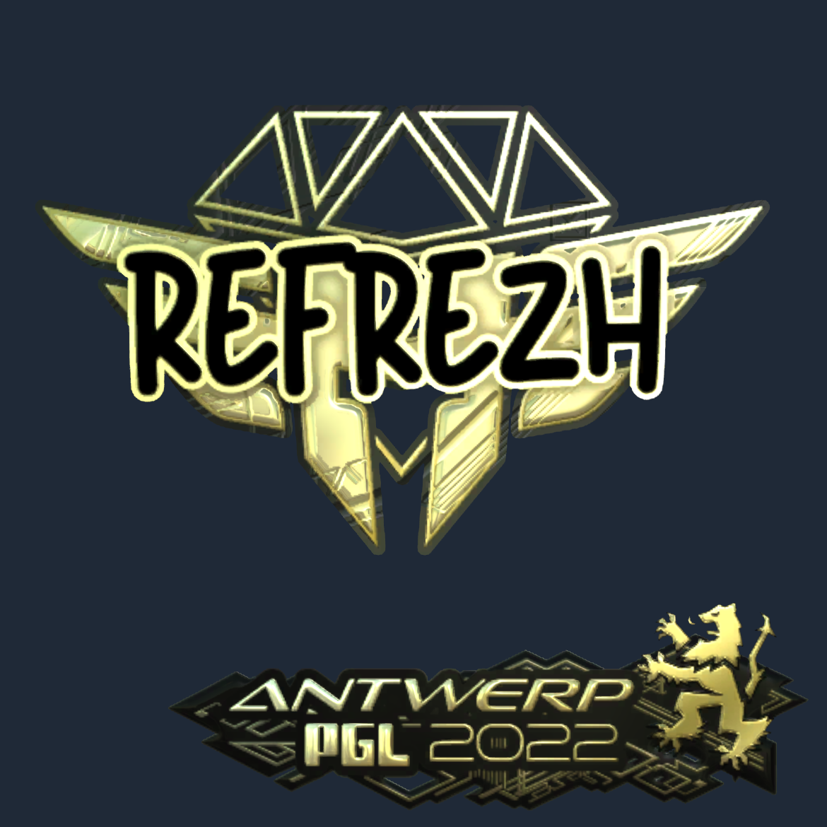 Sticker | refrezh (Gold) | Antwerp 2022 Screenshot