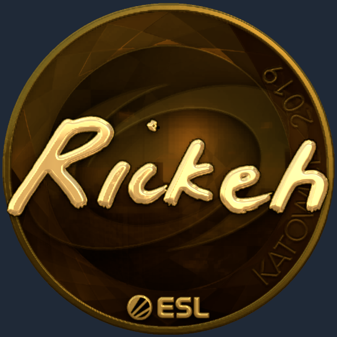 Sticker | Rickeh (Gold) | Katowice 2019 Screenshot