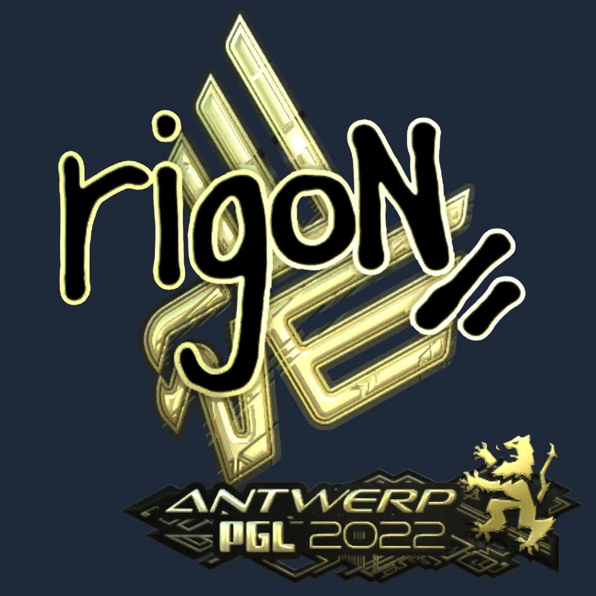 Sticker | rigoN (Gold) | Antwerp 2022 Screenshot