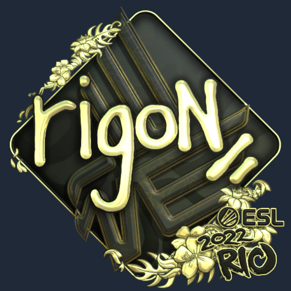 Sticker | rigoN (Gold) | Rio 2022 Screenshot