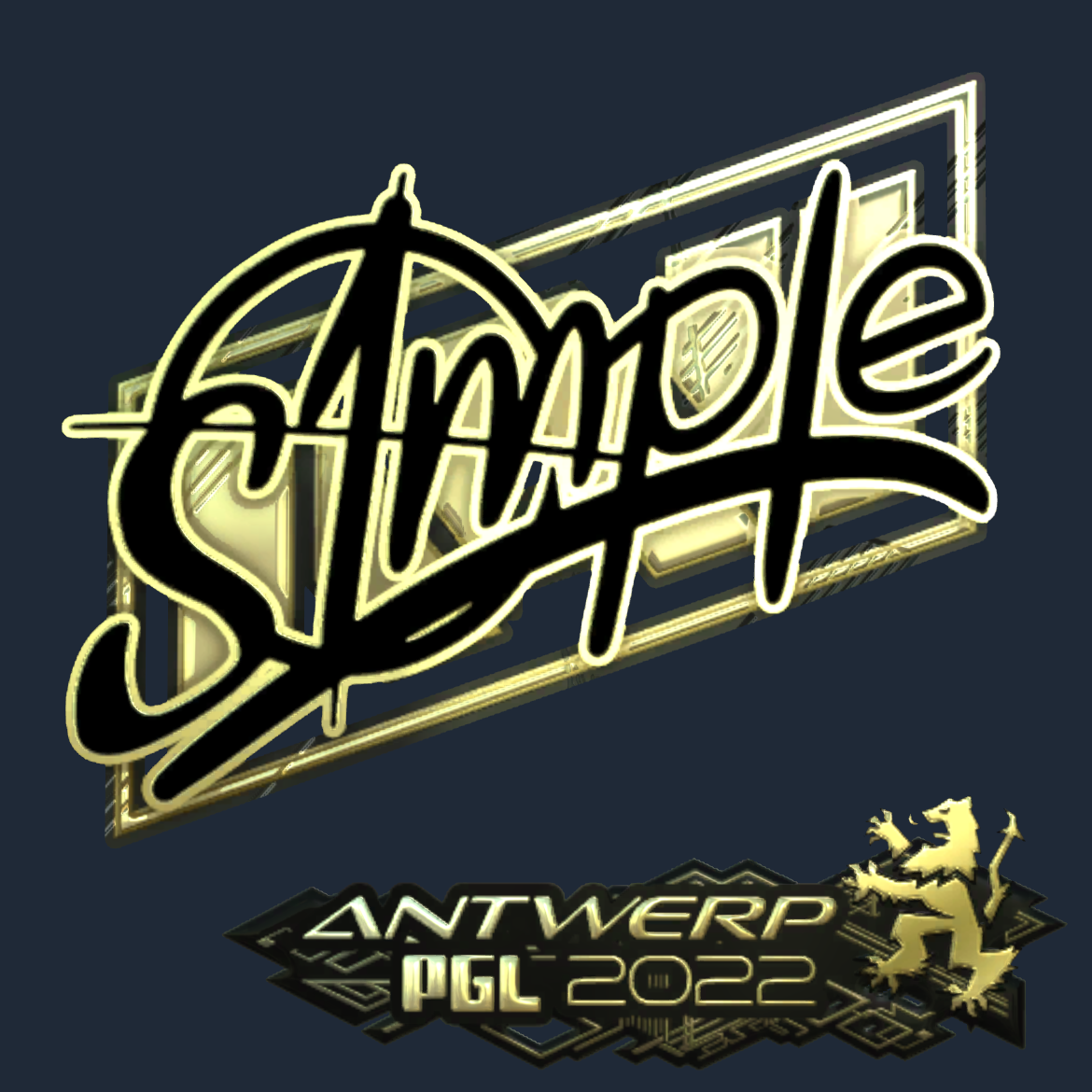 Sticker | s1mple (Gold) | Antwerp 2022 Screenshot