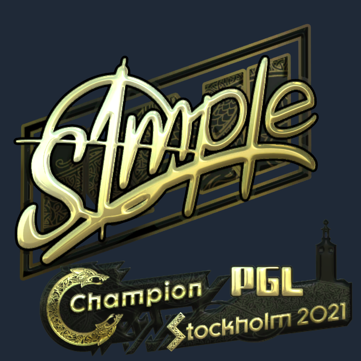 Sticker | s1mple (Gold) | Stockholm 2021 Screenshot