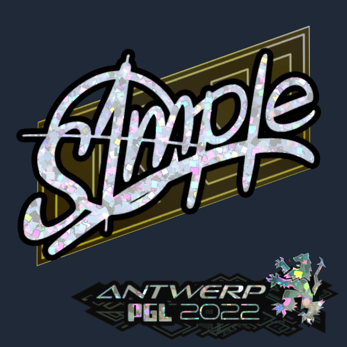 Sticker | s1mple (Glitter) | Antwerp 2022 Screenshot