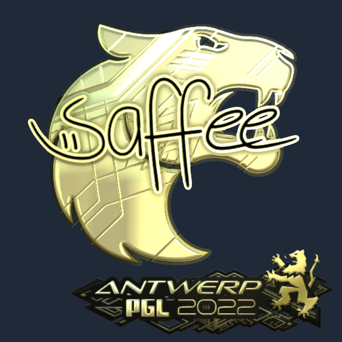 Sticker | saffee (Gold) | Antwerp 2022 Screenshot