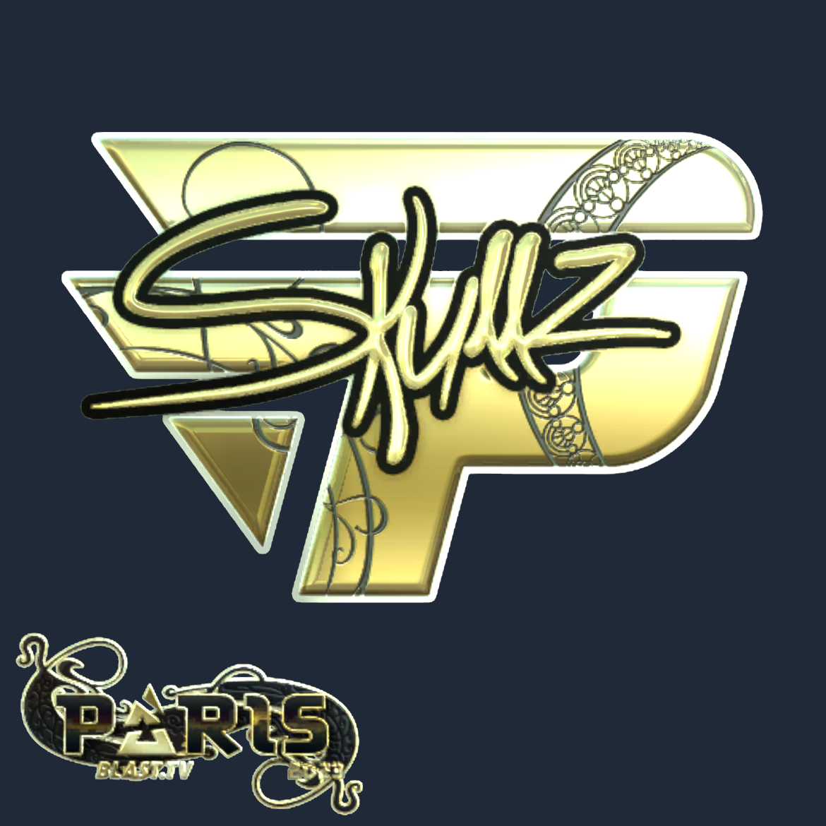 Sticker | skullz (Gold) | Paris 2023 Screenshot