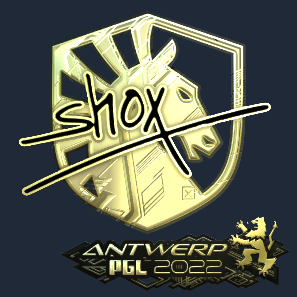 Sticker | shox (Gold) | Antwerp 2022 Screenshot