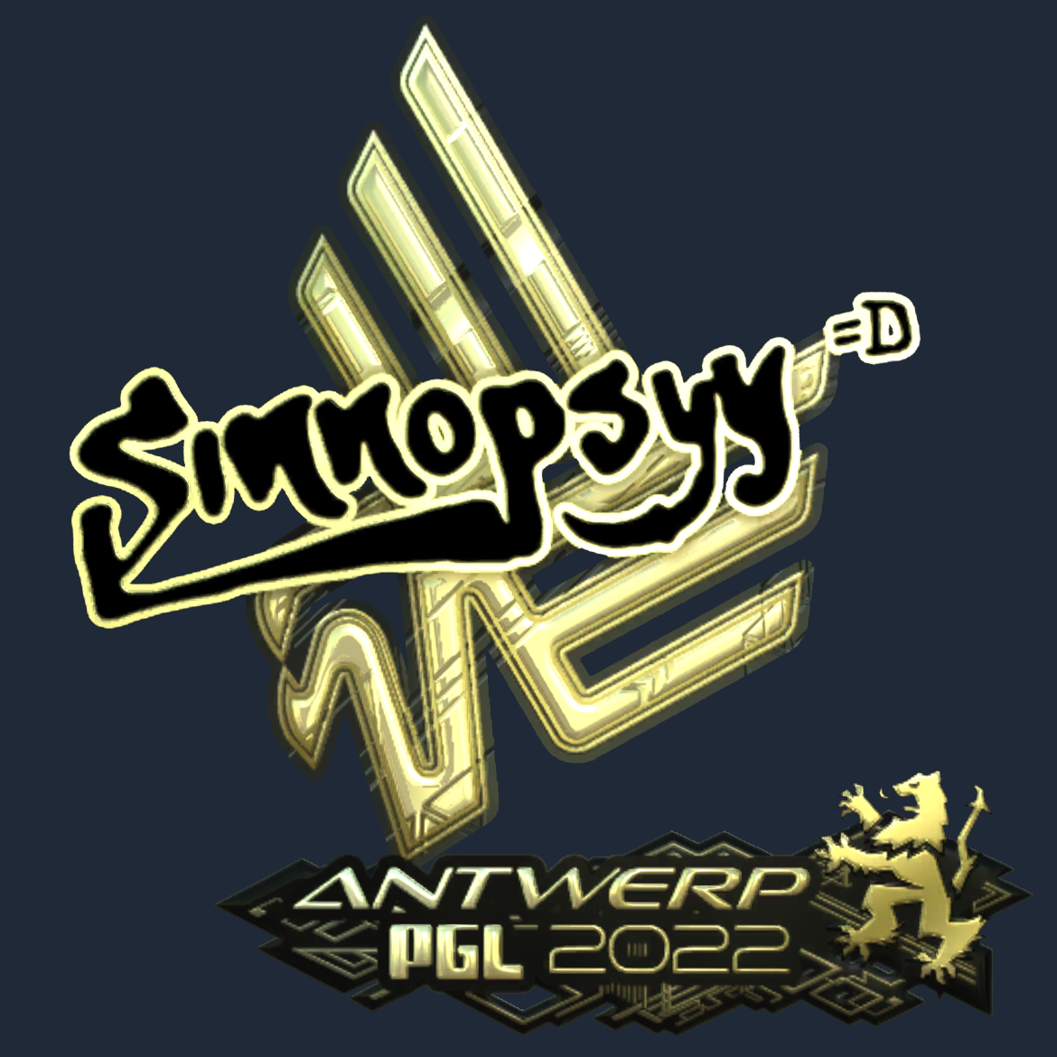 Sticker | sinnopsyy (Gold) | Antwerp 2022 Screenshot