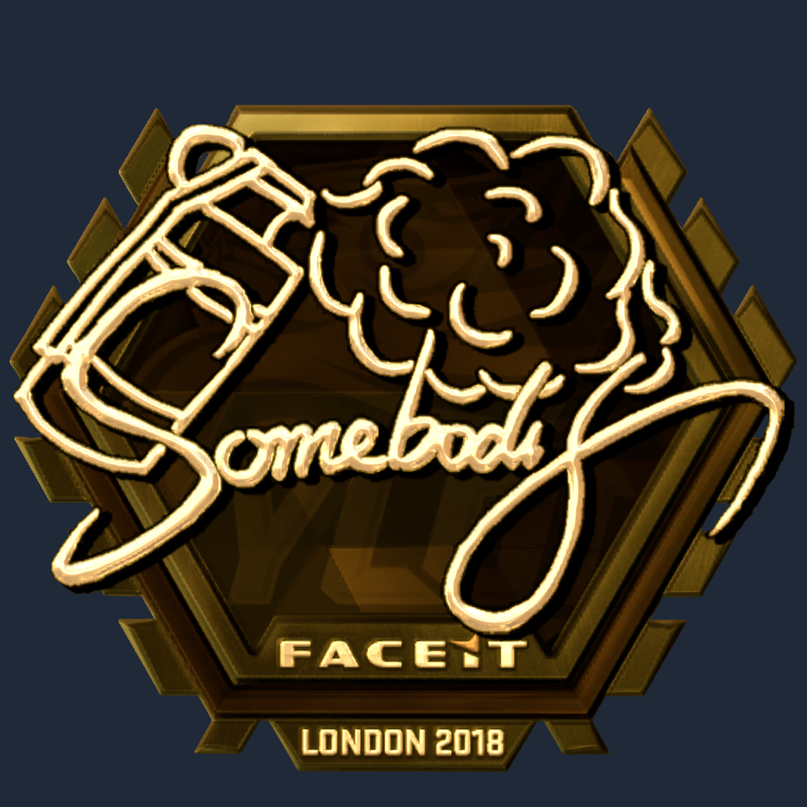 Sticker | somebody (Gold) | London 2018 Screenshot