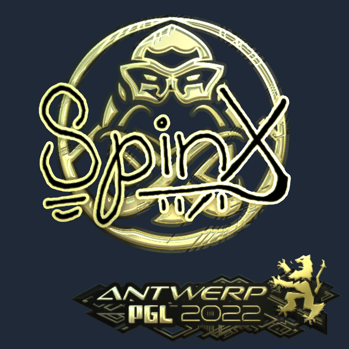 Sticker | Spinx (Gold) | Antwerp 2022 Screenshot