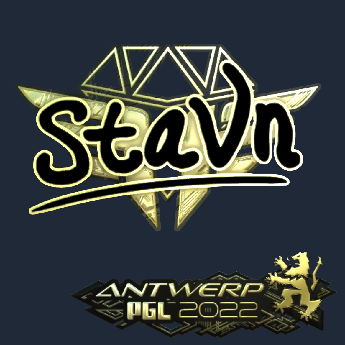 Sticker | stavn (Gold) | Antwerp 2022 Screenshot