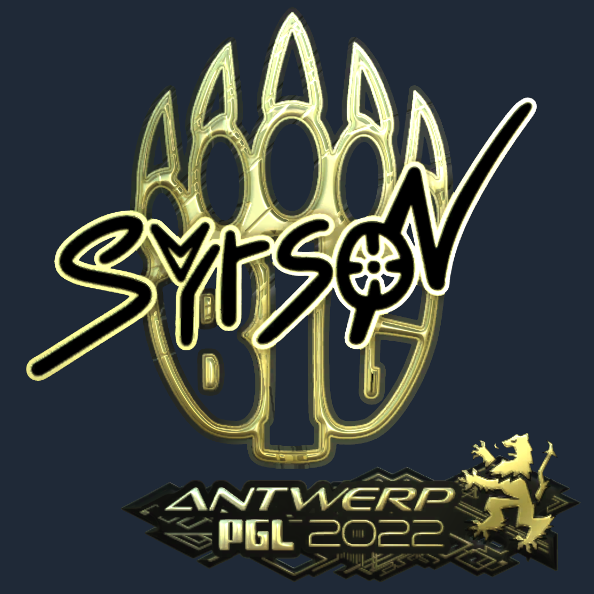 Sticker | syrsoN (Gold) | Antwerp 2022 Screenshot