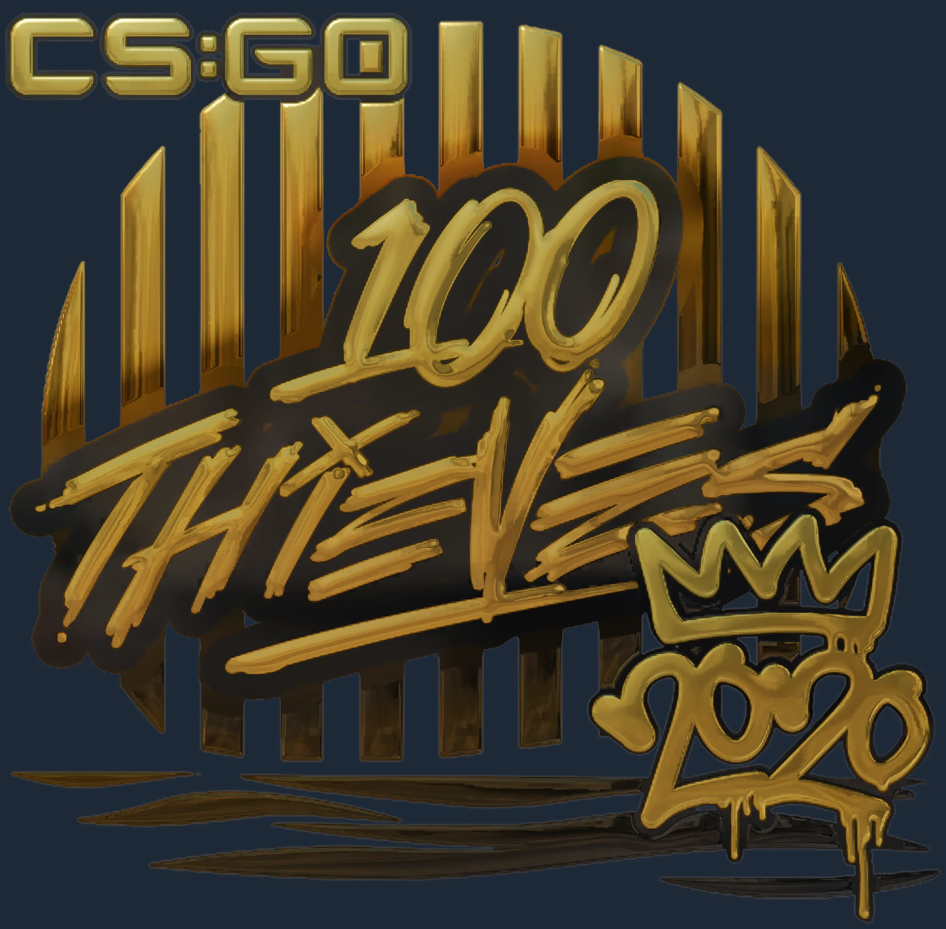 Sticker | 100 Thieves (Gold) | 2020 RMR Image