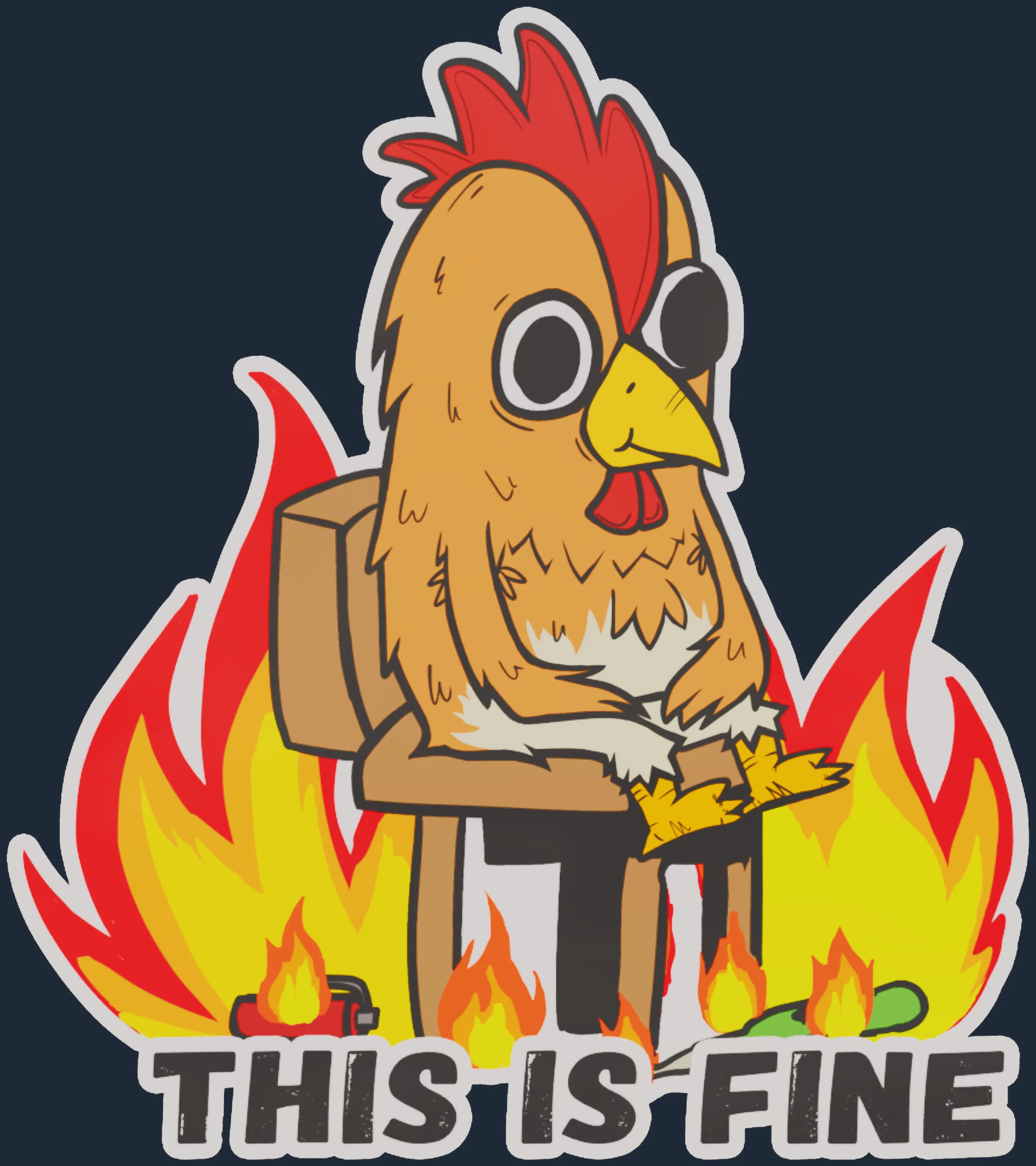 Sticker | This Is Fine (Chicken) Image