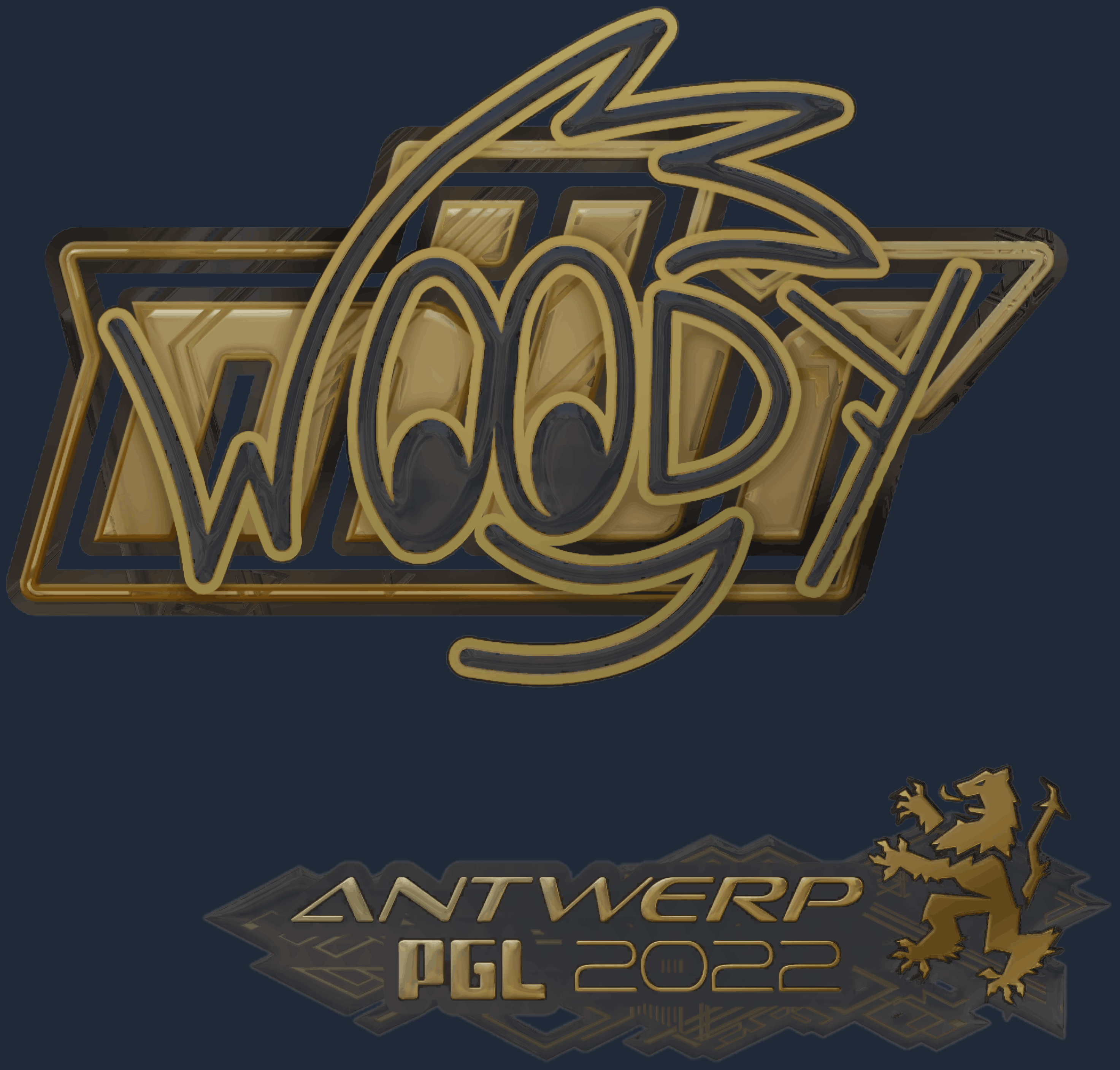 Sticker | WOOD7 (Gold) | Antwerp 2022 Image