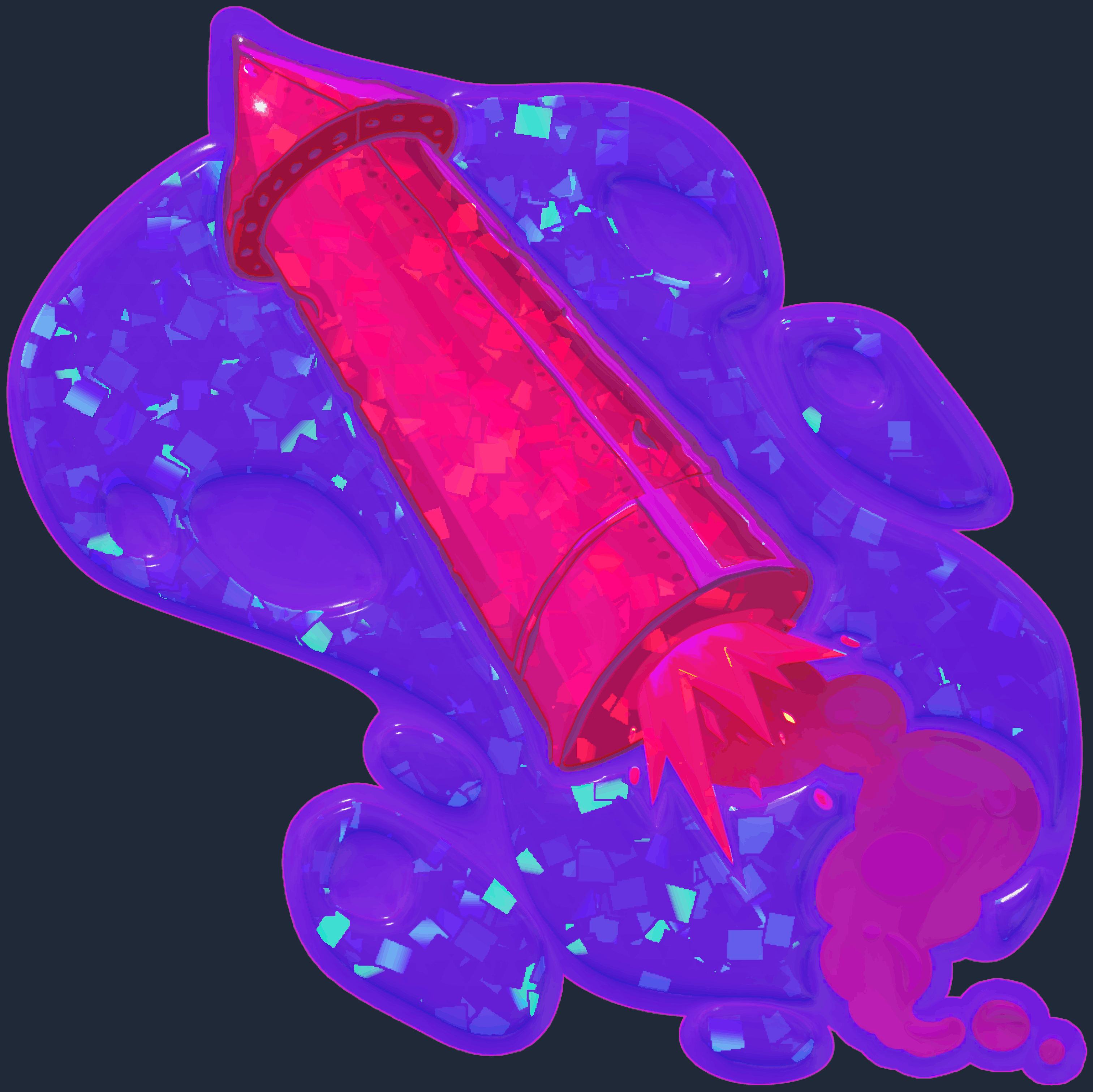 Sticker | Big Red Rocket (Glitter) Image