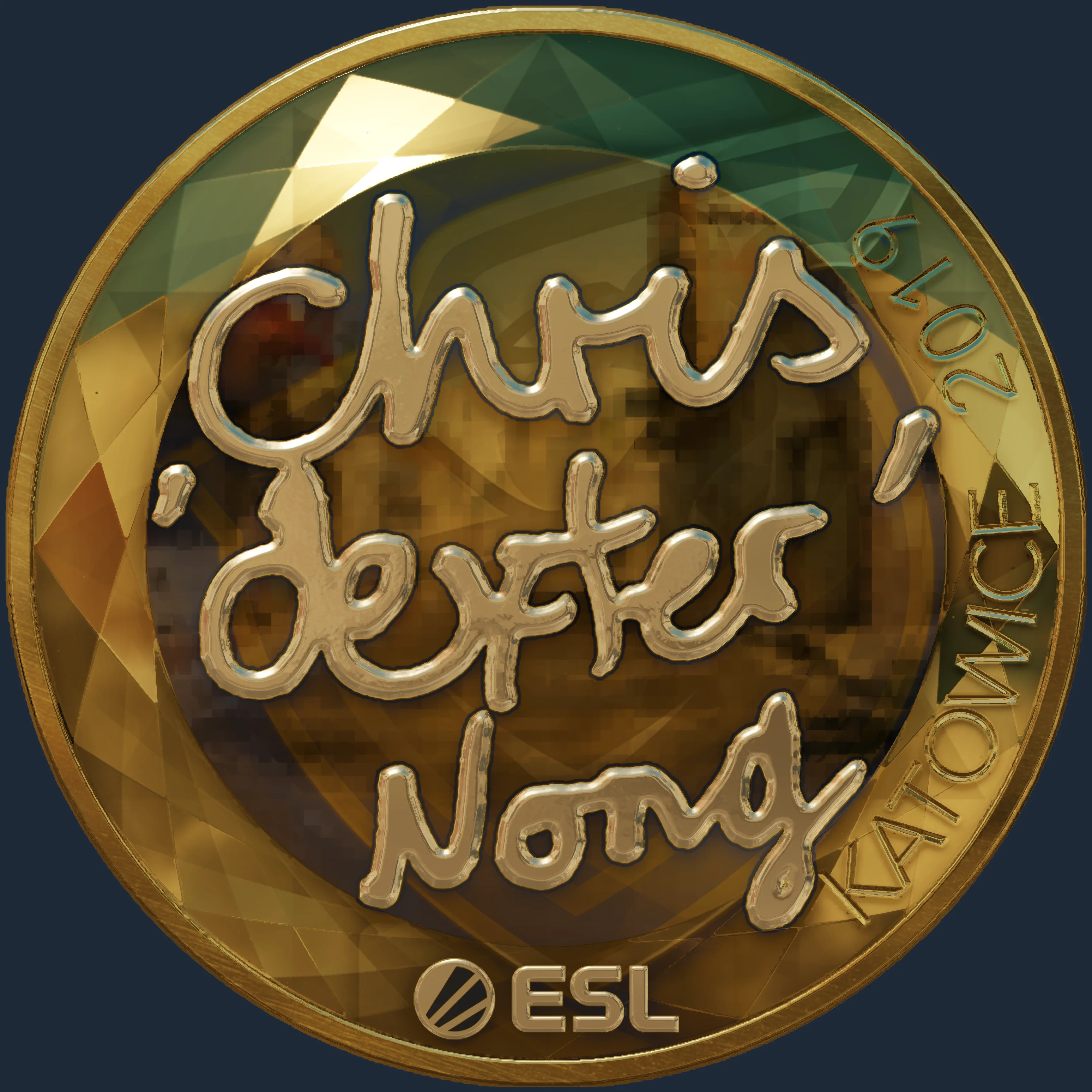Sticker | dexter (Gold) | Katowice 2019 Image